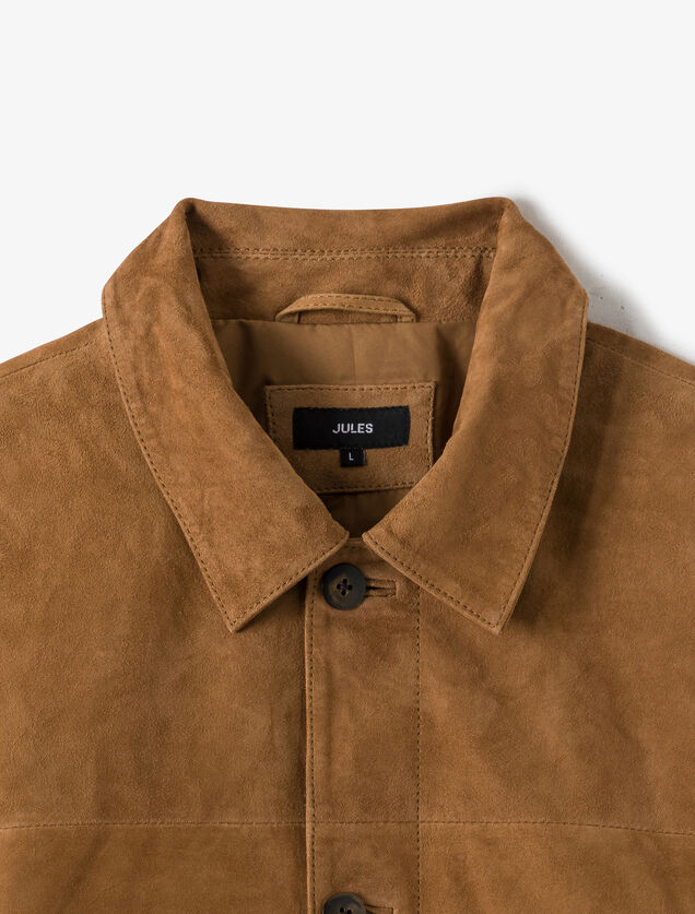 Leren jack met knopen