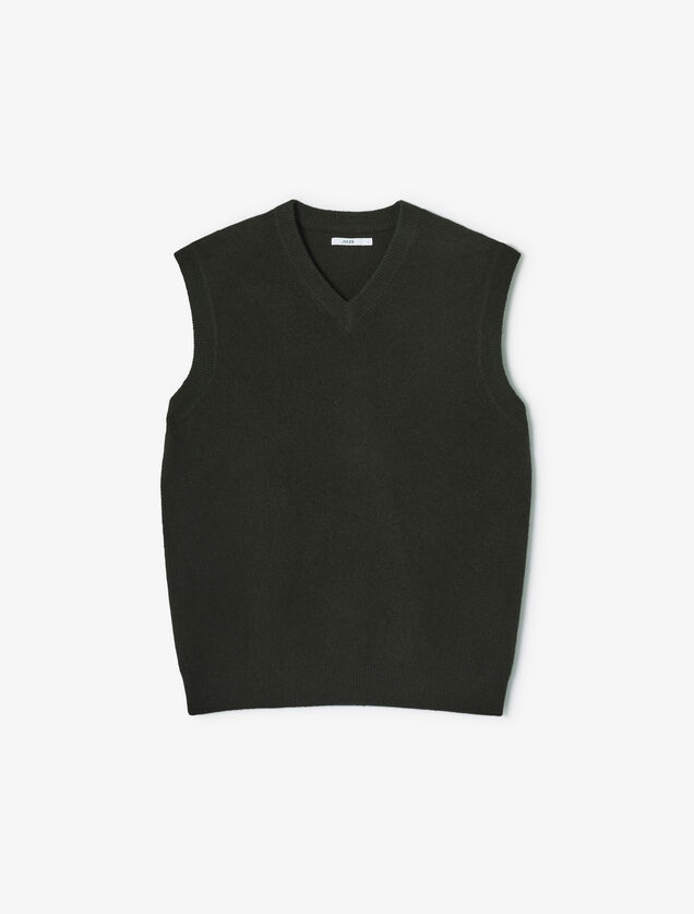 Pull col v sans manches