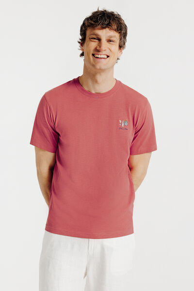 Tee shirt mati&egrave;re flamm&eacute;e broderie poitrine