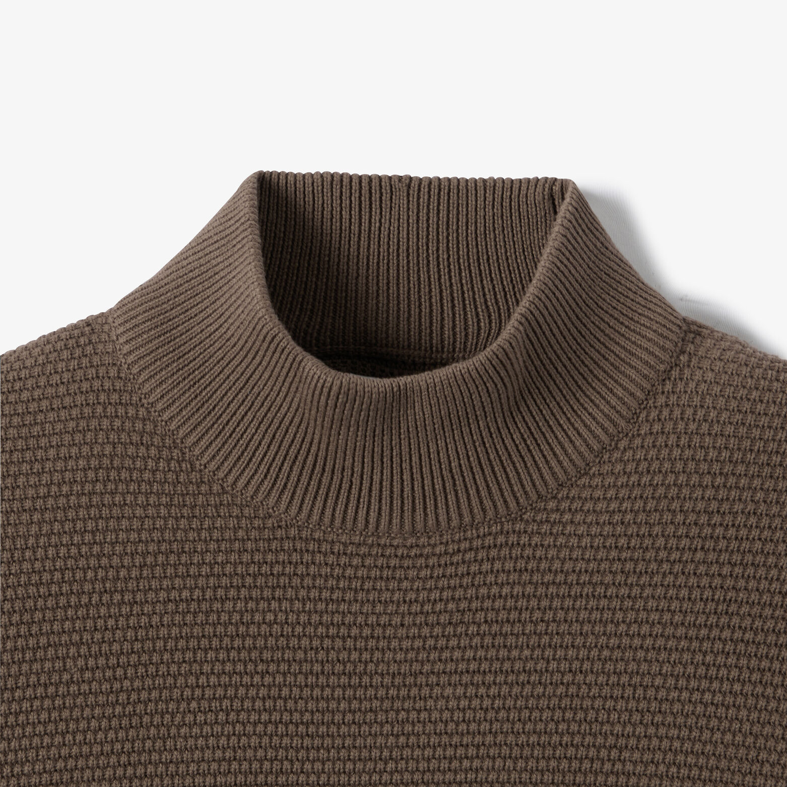 Pull col montant grosse jauge en point de riz