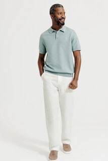 Loose fit chinobroek in 100% linnen