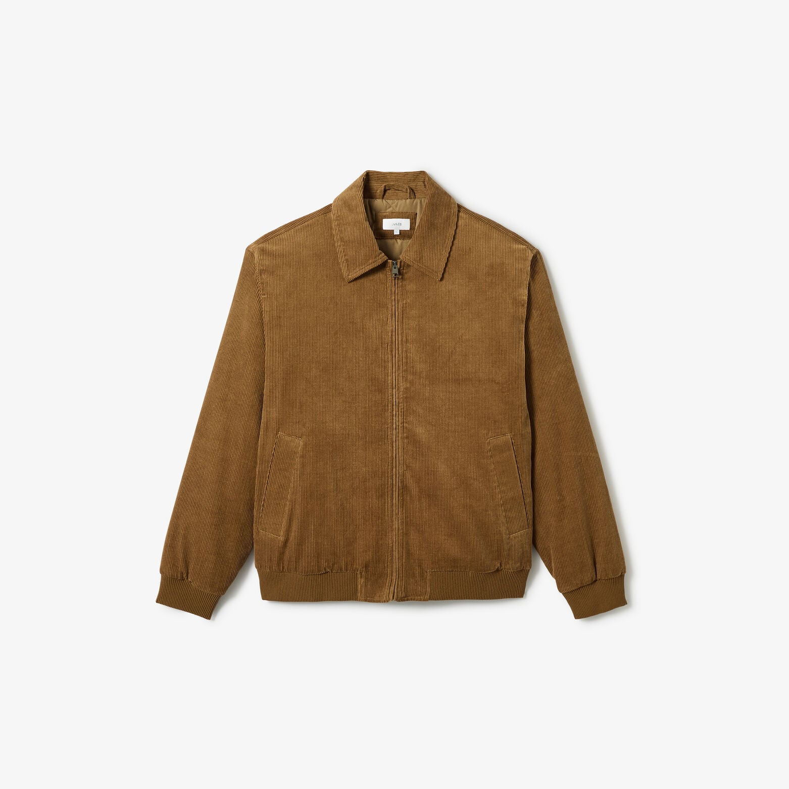 Fluwelen blouson met hemdkraag en rits