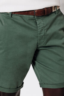 Bermuda chino uni avec ceinture