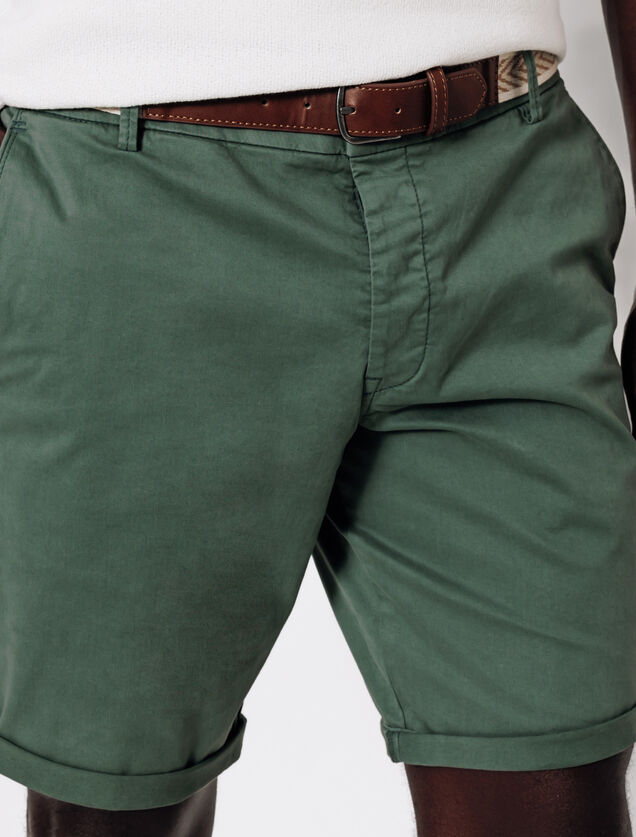 Bermuda chino uni avec ceinture