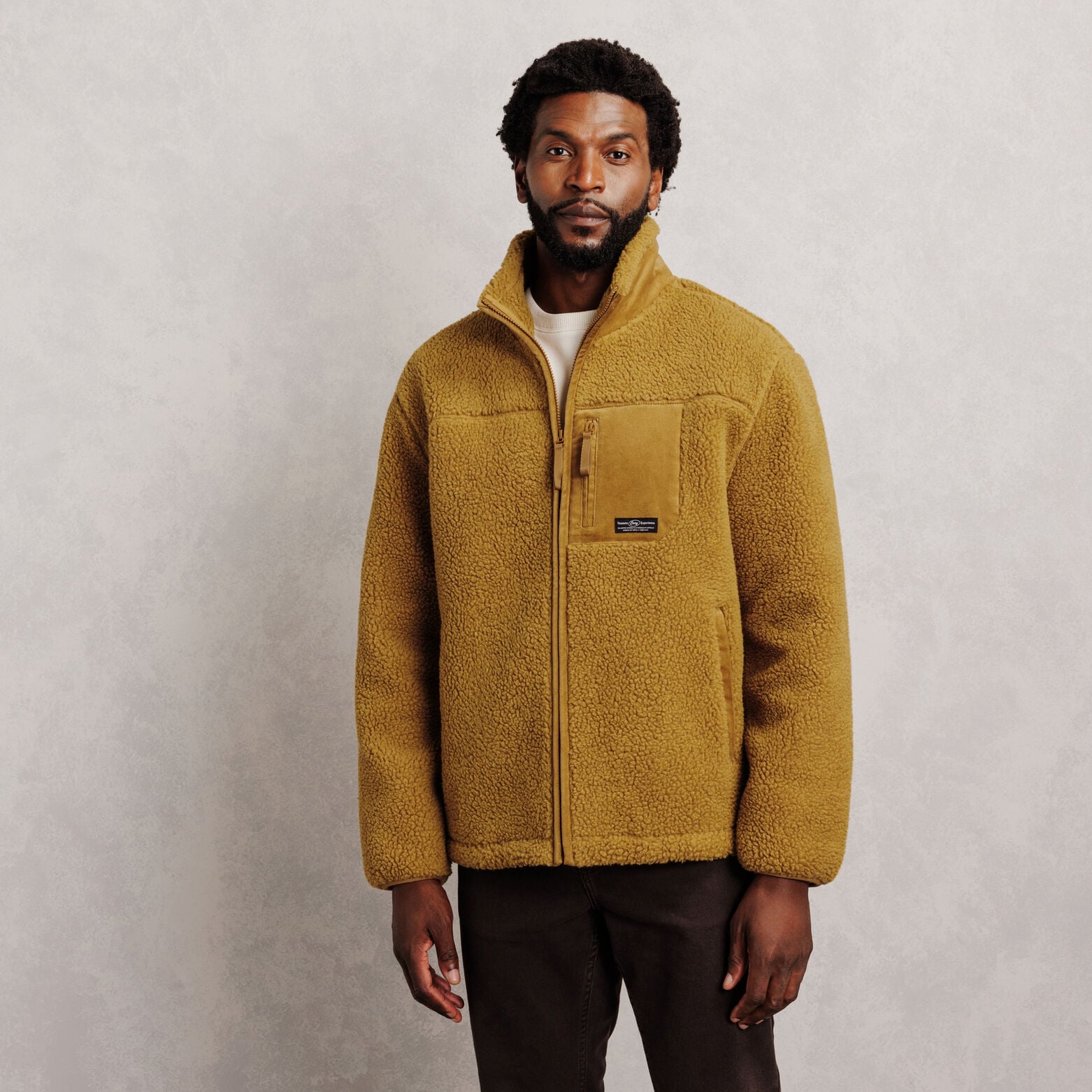 Veste zipp&eacute;e sherpa contrast&eacute;e
