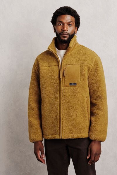Veste zipp&eacute;e sherpa contrast&eacute;e