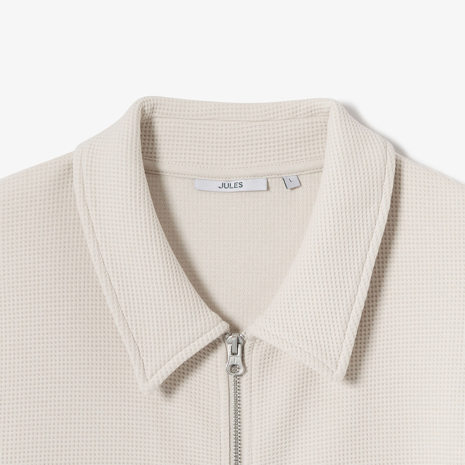 Sweat col chemise gaufr&eacute;