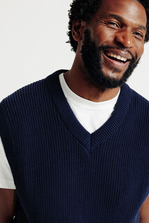 Pull col v sans manches