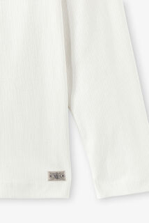 Geribd T-shirt met lange mouwen