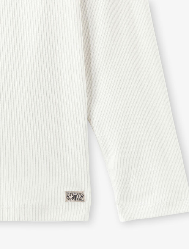 Geribd T-shirt met lange mouwen