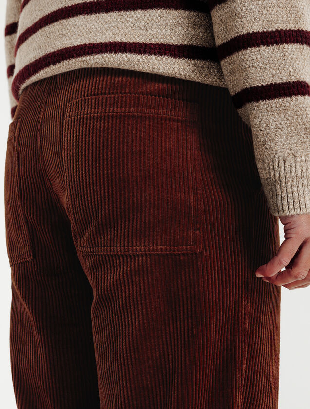 Pantalon en velours taille &eacute;lastiqu&eacute;e