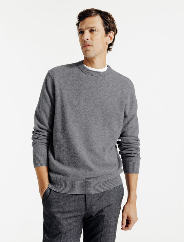 Pull col rond m&eacute;rinos cachemire