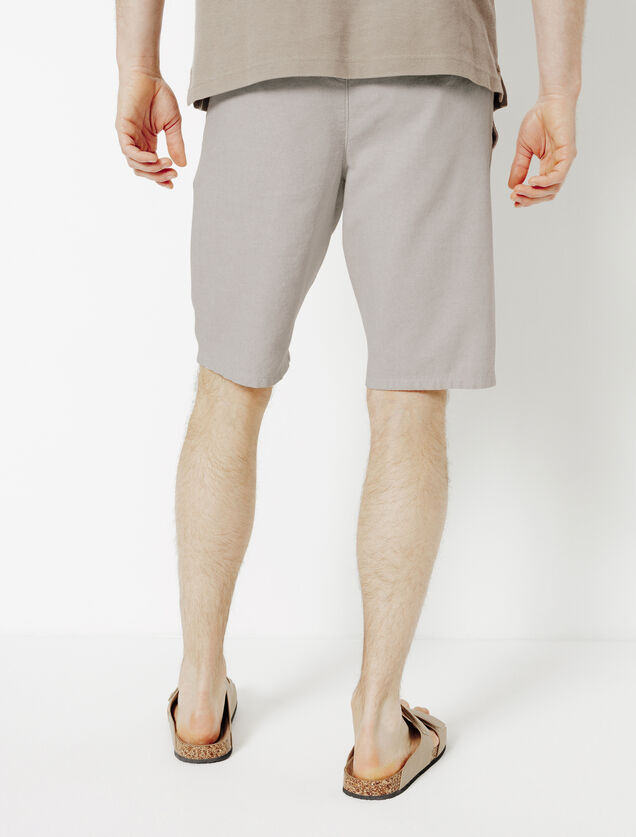 Bermuda uni en coton lin