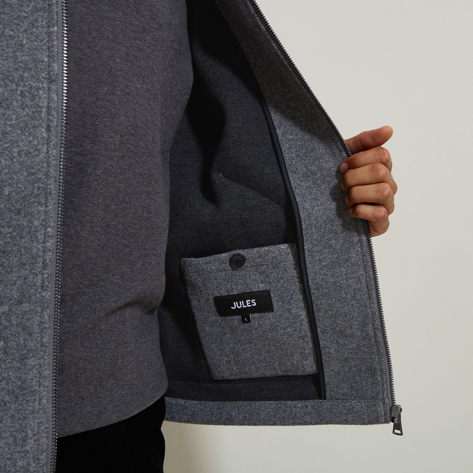 Blouson col chemise zippée