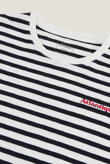 Tee shirt col rond marinière brodé