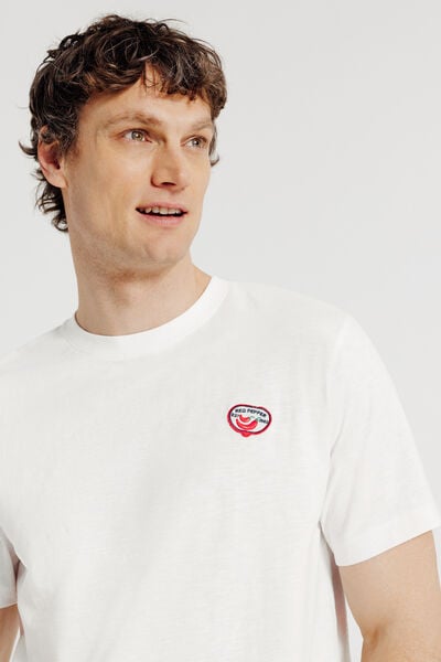 Tee shirt mati&egrave;re flamm&eacute;e broderie poitrine