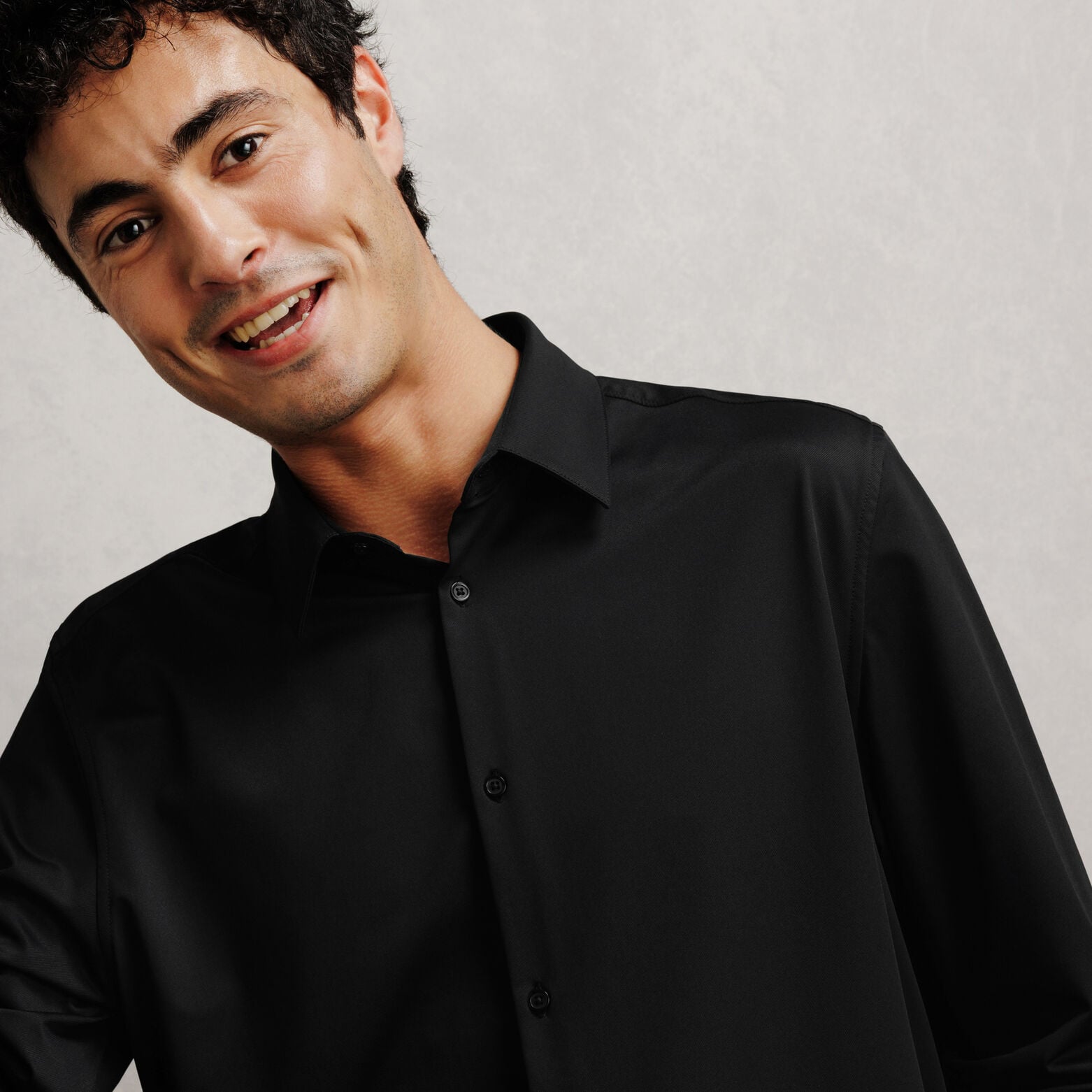Slim fit effen hemd