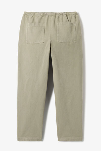 Pantalon tapered taille &eacute;lastiqu&eacute;e 100% coton