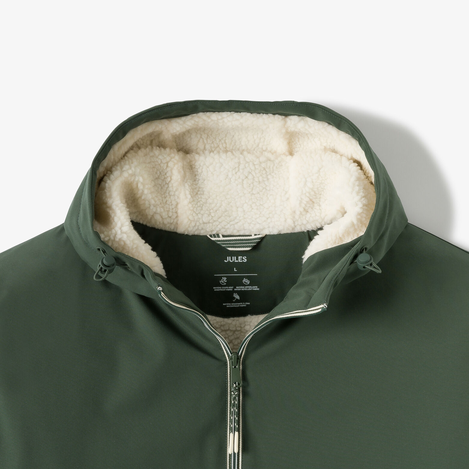 Blouson &agrave; capuche doubl&eacute; en sherpa