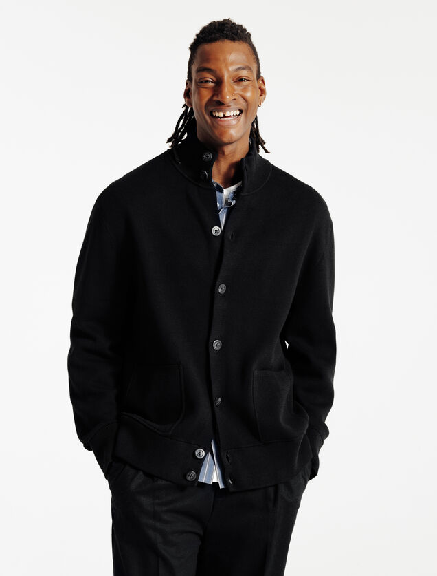 Gilet met knopen en opstaande kraag