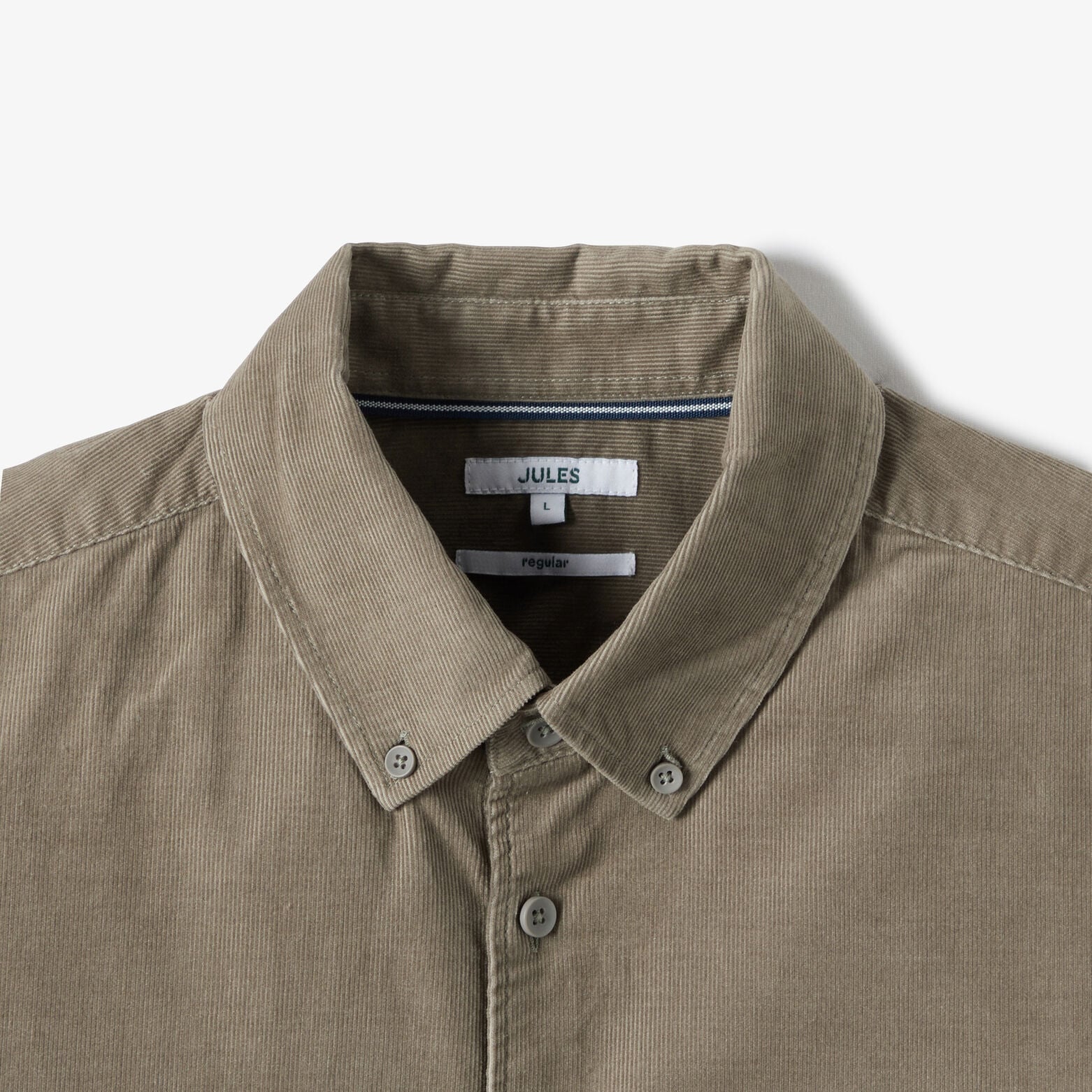 Chemise en velours c&ocirc;tel&eacute; unie 100% coton