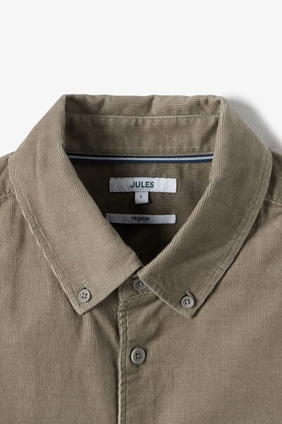 Chemise en velours c&ocirc;tel&eacute; unie 100% coton