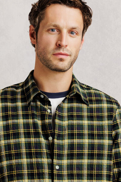 Chemise regular col fran&ccedil;ais &agrave; carreaux