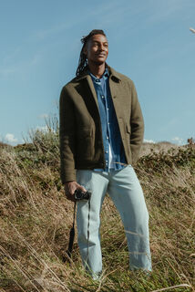 Blouson en laine col chemise