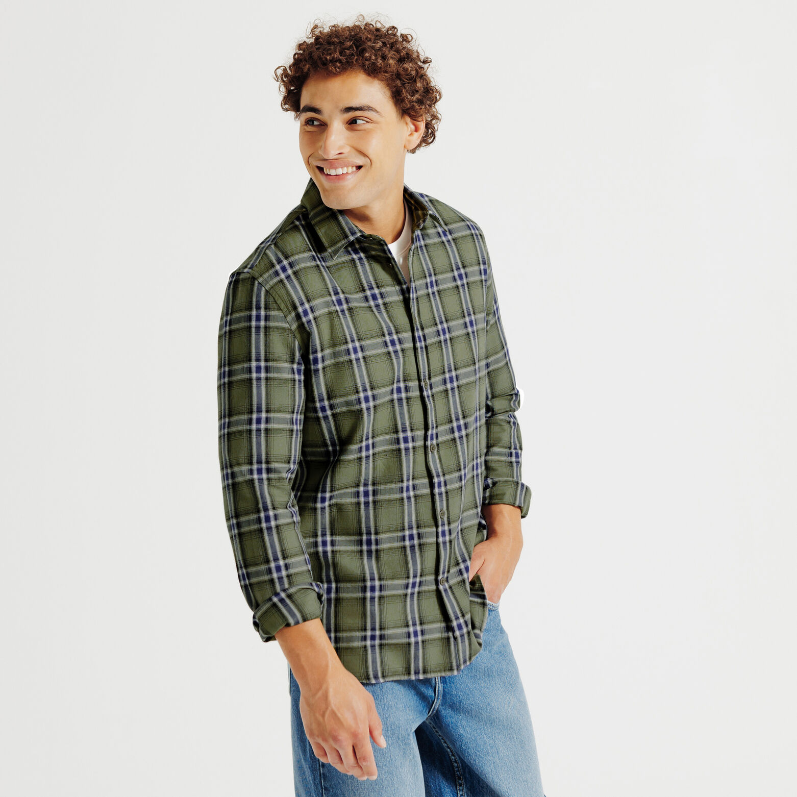 Chemise en coton flanelle à carreaux