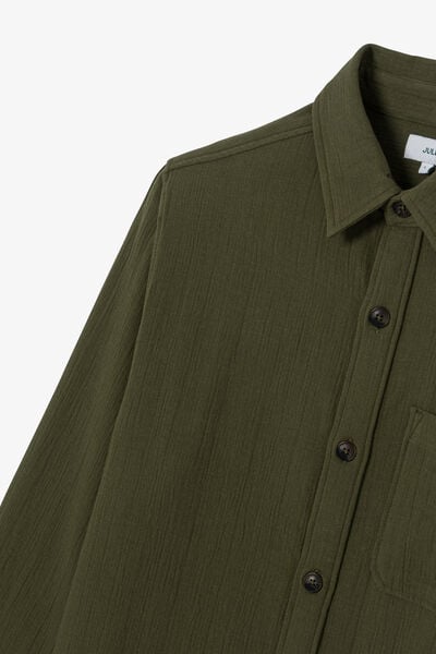 Effen overhemd in katoengaas