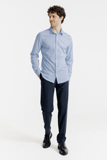 Extraslim effen hemd in gerecyclede polyamide