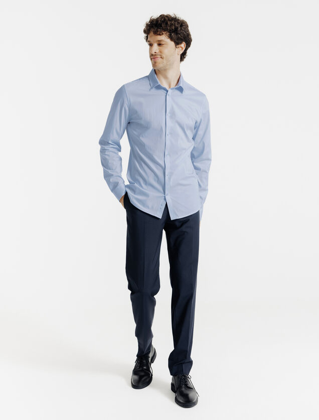 Extraslim effen hemd in gerecyclede polyamide