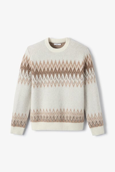 Pull col rond jacquard
