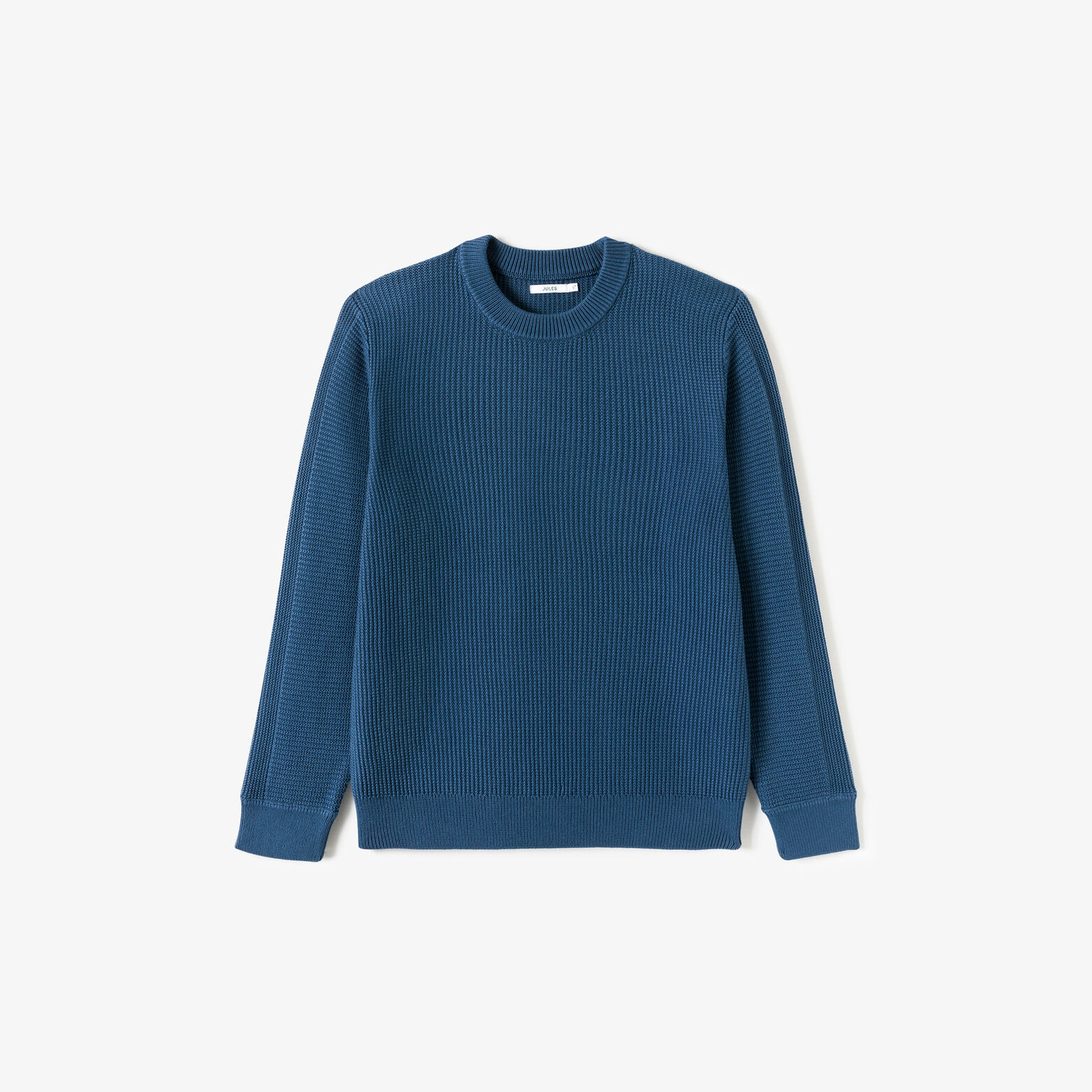 Pull col rond jeux de points fantaisie