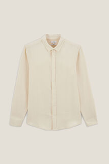 Chemise en gaze de coton unie col boutonn&eacute;
