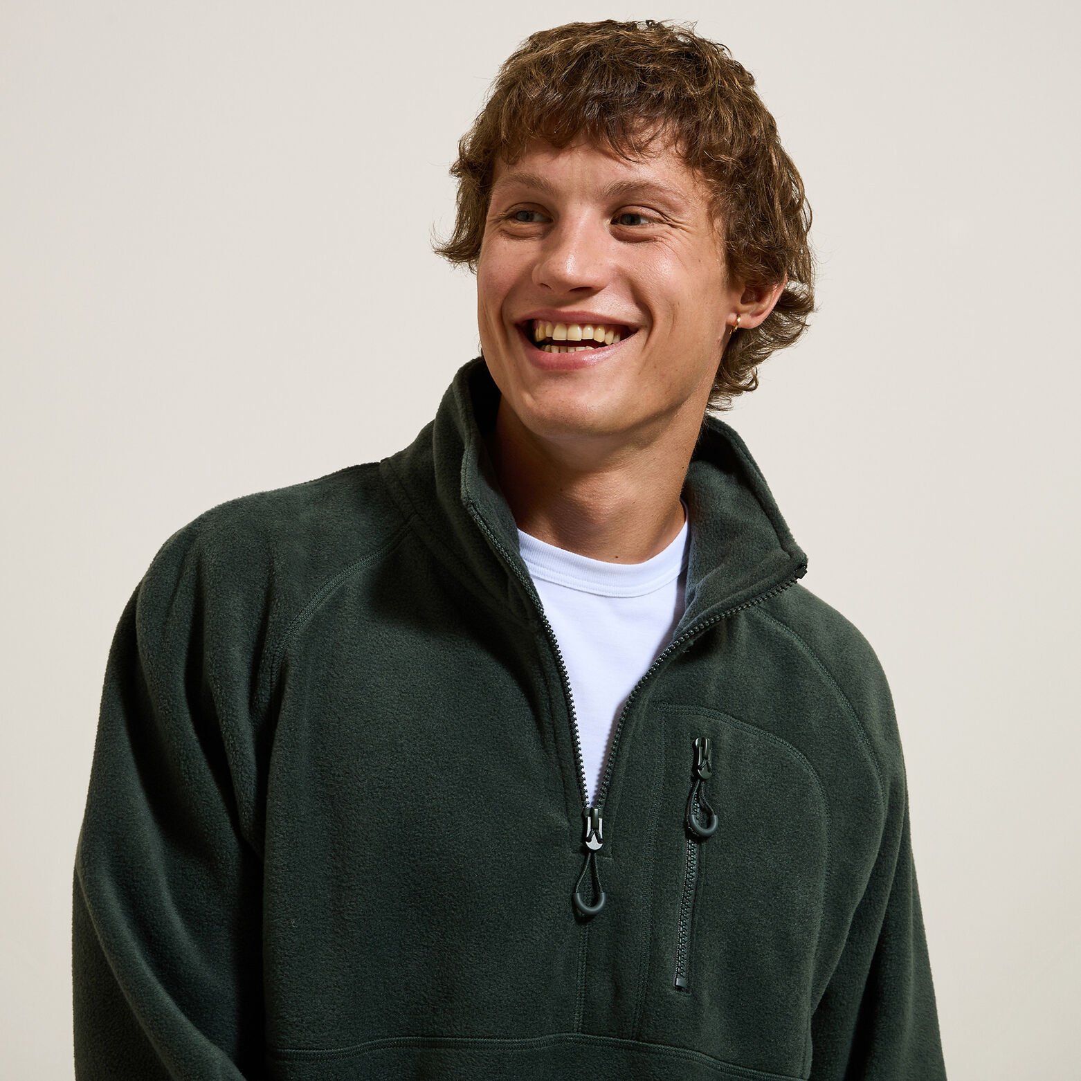 Fleecesweater met opstaande ritskraag