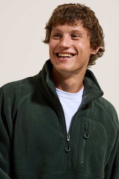 Fleecesweater met opstaande ritskraag