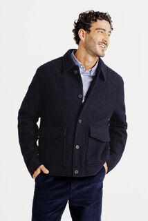 Blouson en laine col chemise