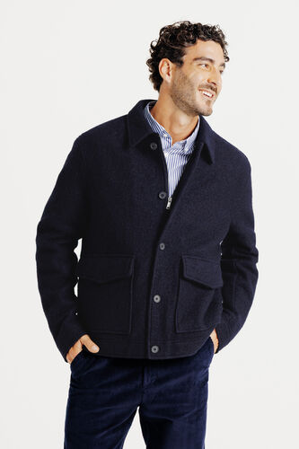 Blouson en laine col chemise