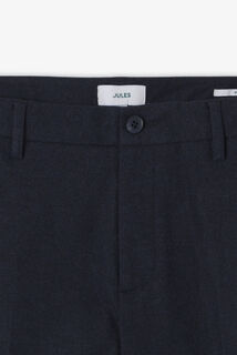 Slim fit chinobroek met flaneleffect