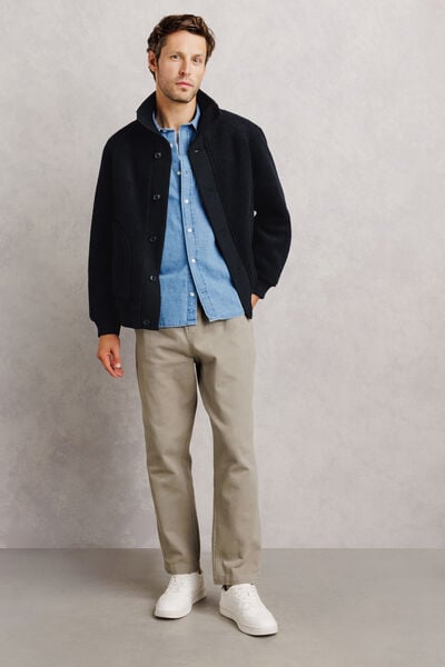Sweat col montant boutonn&eacute; en sherpa
