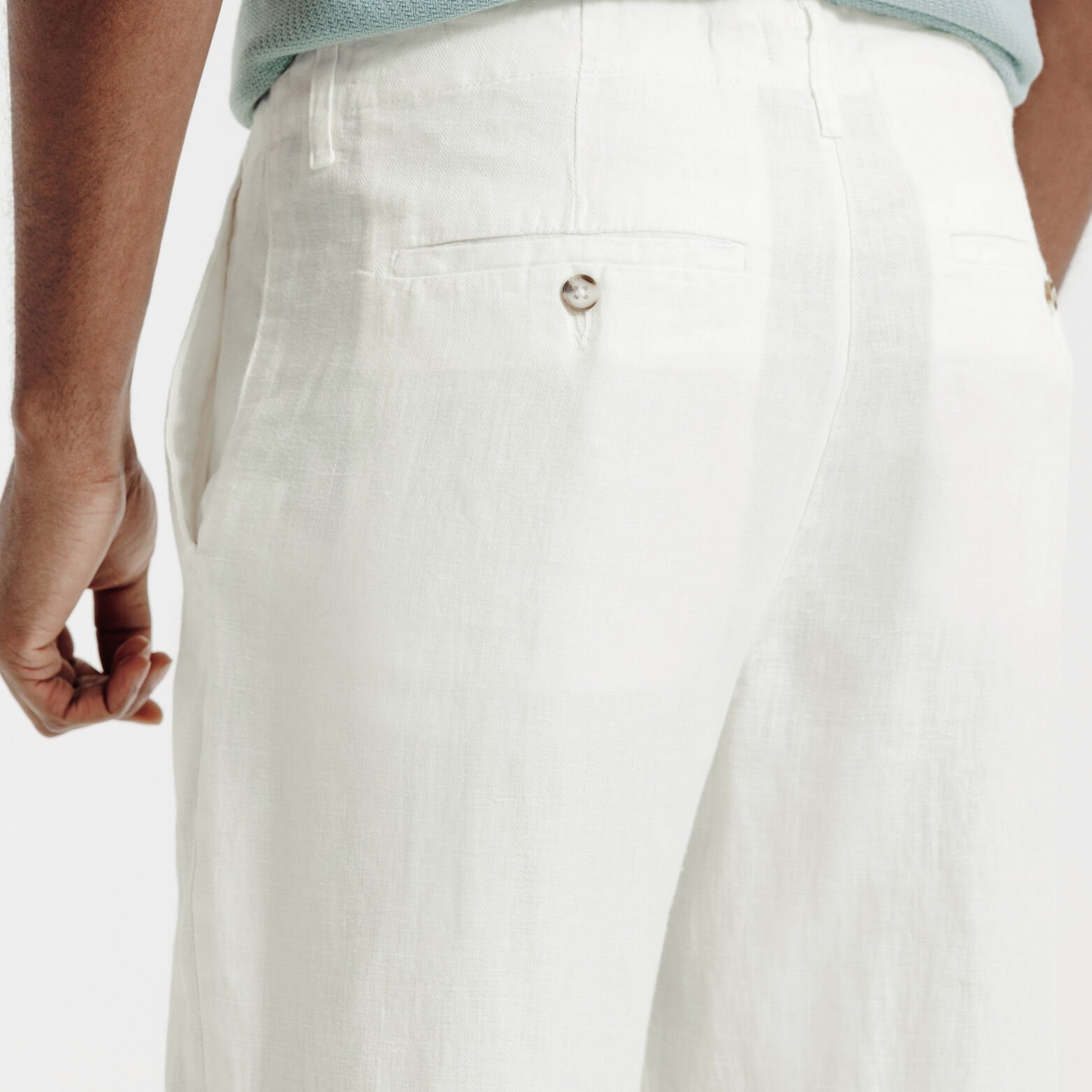 Pantalon chino loose 100% lin