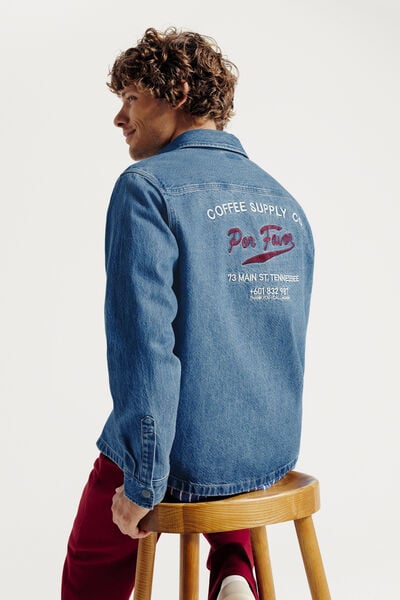 Overhemd in katoen met print