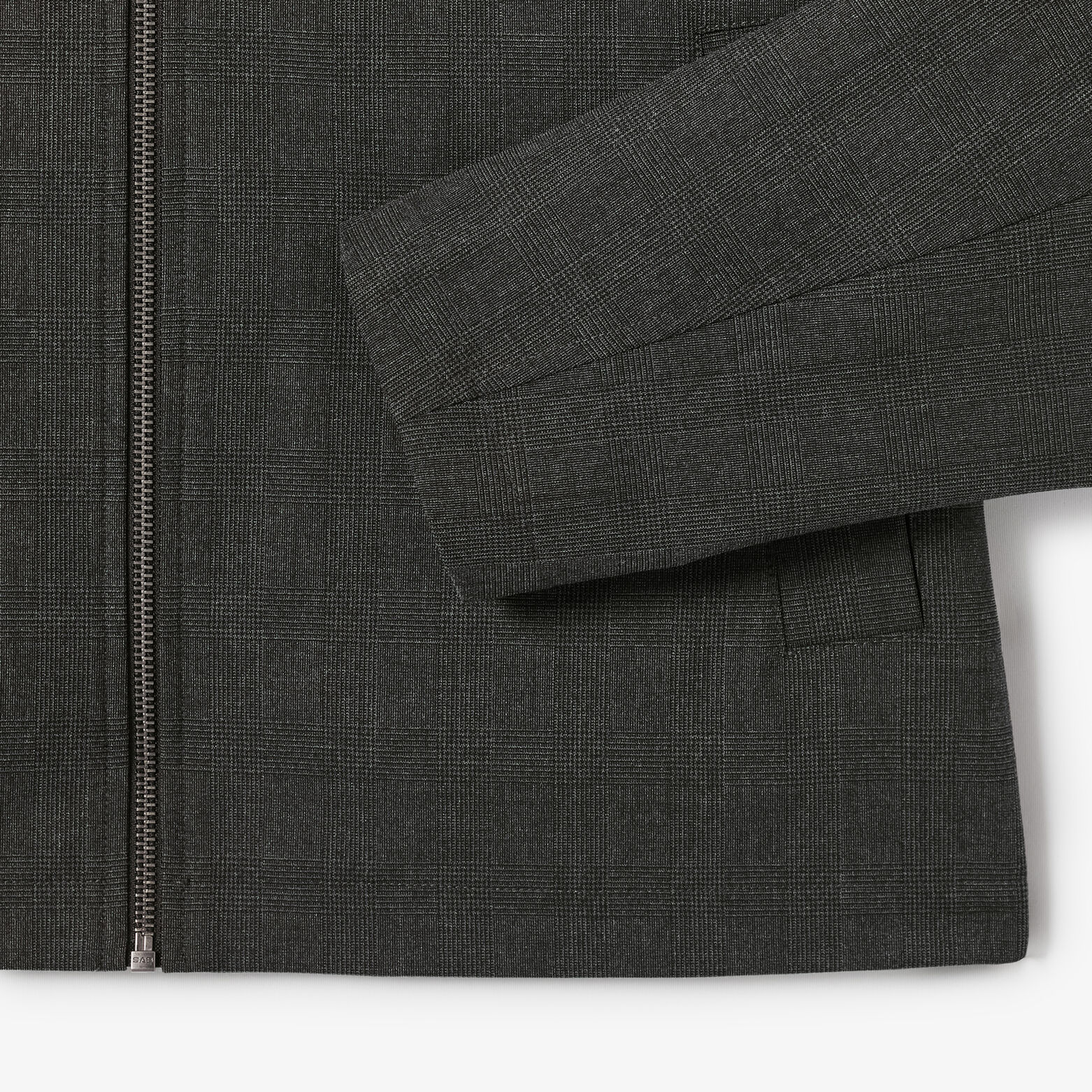 Veste zipp&eacute;e col chemise &agrave; carreaux