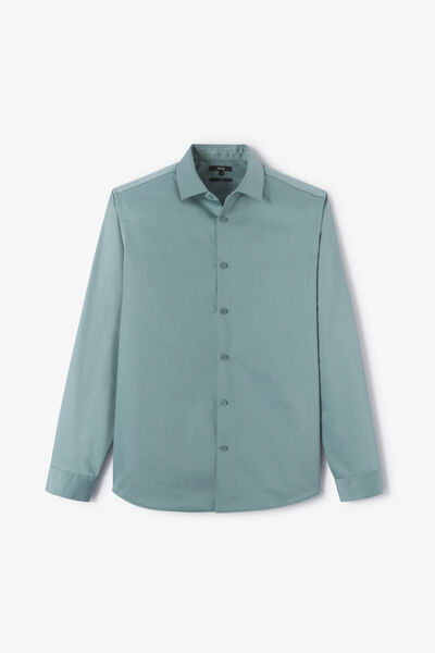 Slim effen strijkvrij hemd in katoen