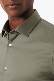 Chemise sans repassage en coton unie slim