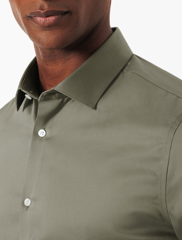 Chemise sans repassage en coton unie slim