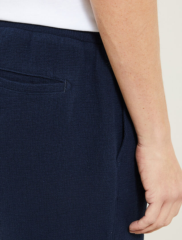 Bermuda met elastische taille in textuurstof