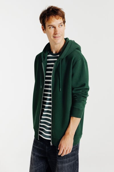 Sweater met kap en rits