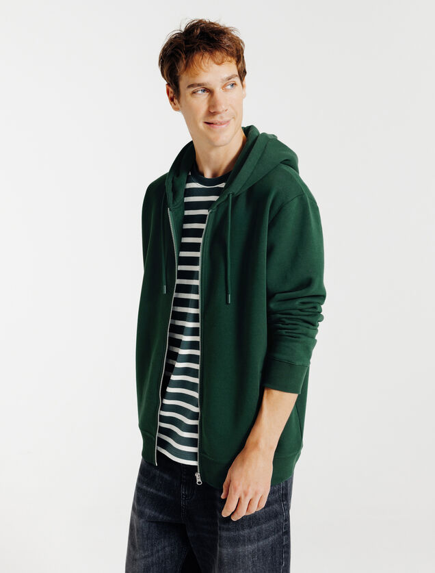 Sweater met kap en rits